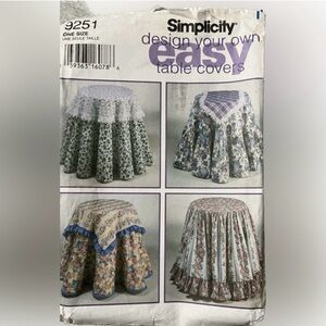 🍄NEW Vintage Simplicity 9251 Table Cover Variety Uncut Pattern Sewing Art Craft